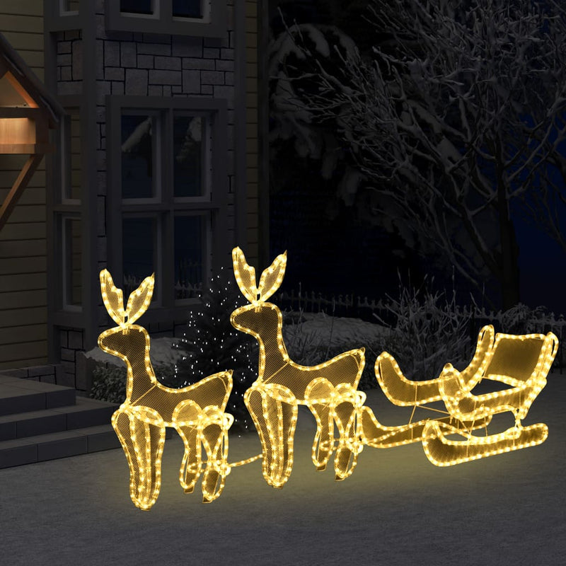 Kerstverlichting Rendier En Slee Met Mesh 432 Led's Warmwit