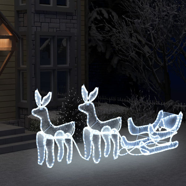 Kerstverlichting 2 Rendieren En Slee Met Mesh 648 Led's Koudwit