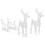 Kerstversiering Rendieren En Slee 160 Led's 130 Cm Acryl Koudwit