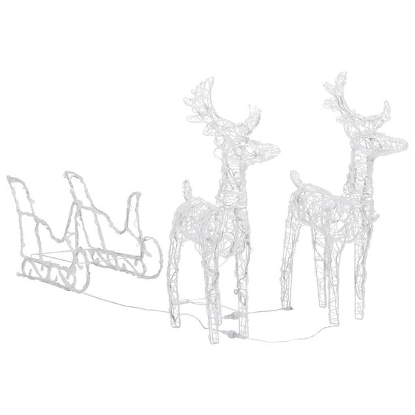 Kerstversiering Rendieren En Slee 160 Led's 130 Cm Acryl Koudwit