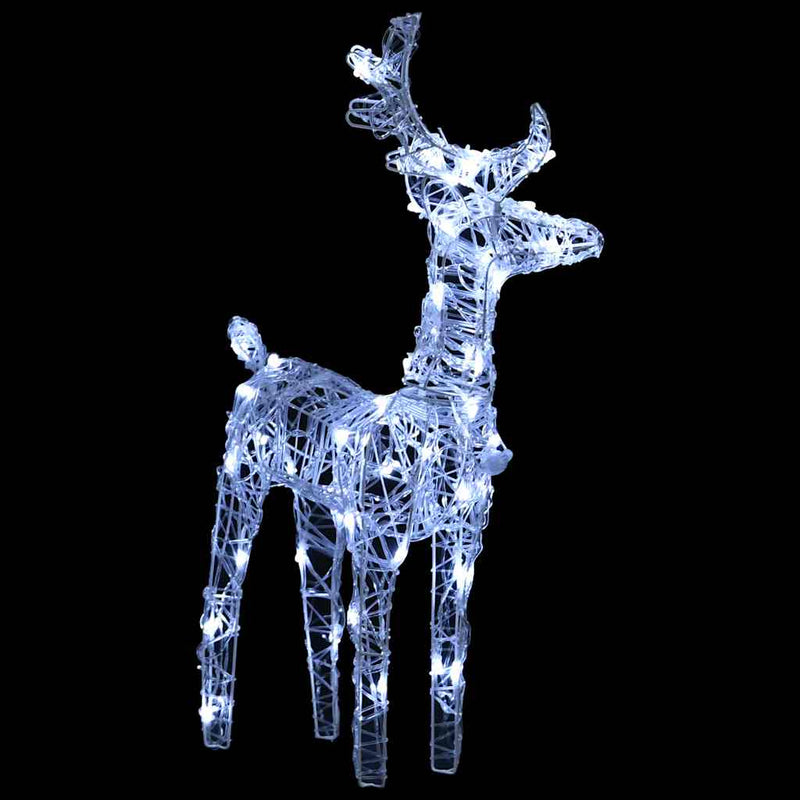 Kerstversiering Rendieren En Slee 160 Led's 130 Cm Acryl Koudwit