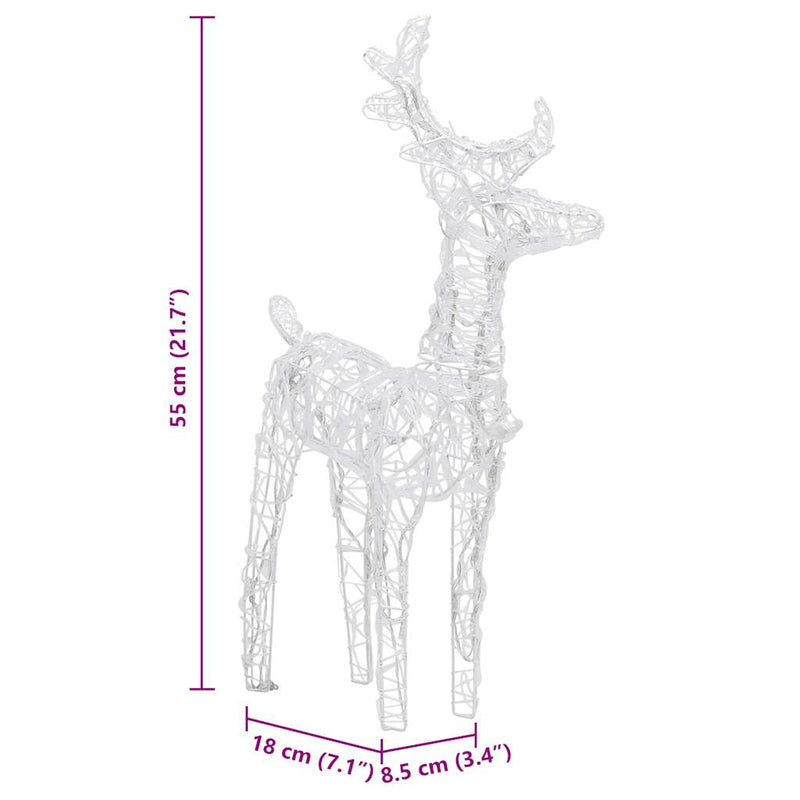 Kerstversiering Rendieren En Slee 160 Led's 130 Cm Acryl Koudwit
