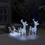 Kerstversiering Rendieren En Slee 160 Led's 130 Cm Acryl Koudwit