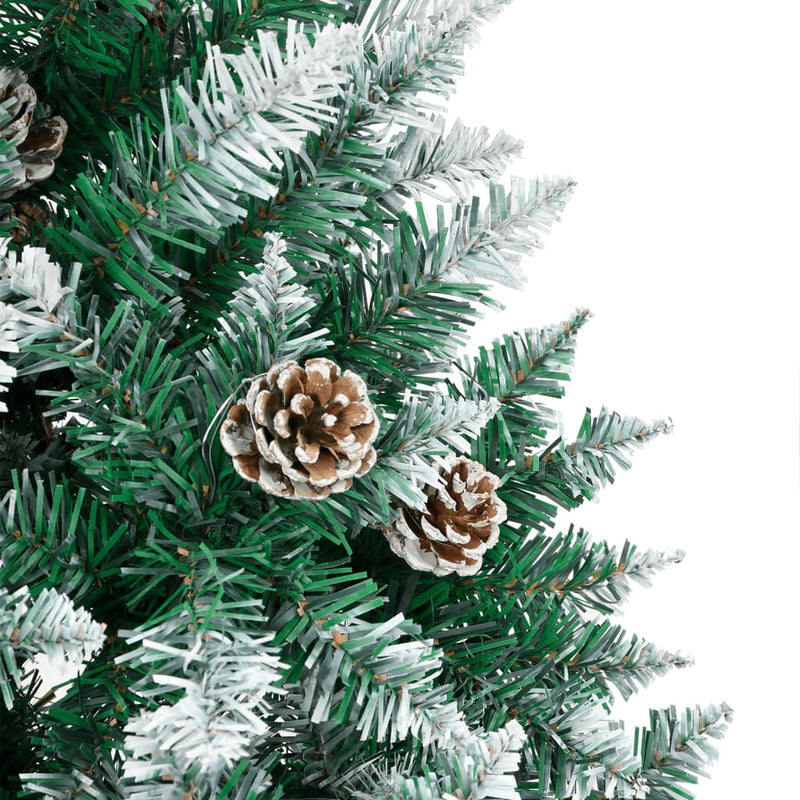 Kerstboom Met Echt Hout En Sneeuw Smal 210 Cm Groen