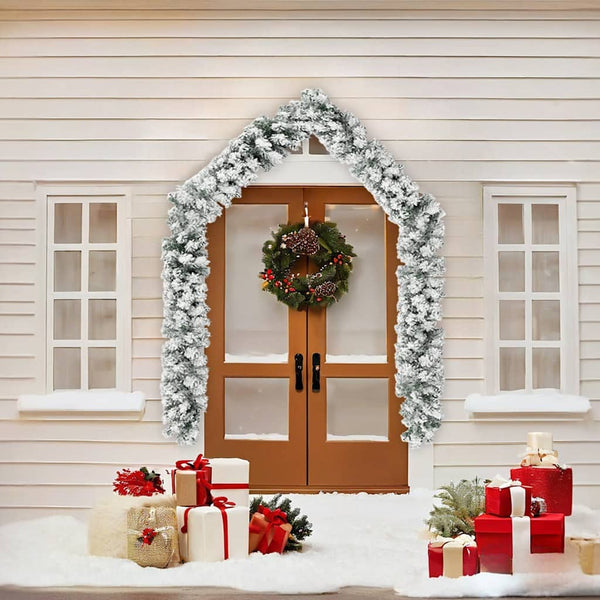 Kerstslinger Met Sneeuw Pvc Groen