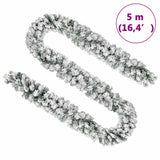 Kerstslinger Met Sneeuw Pvc Groen