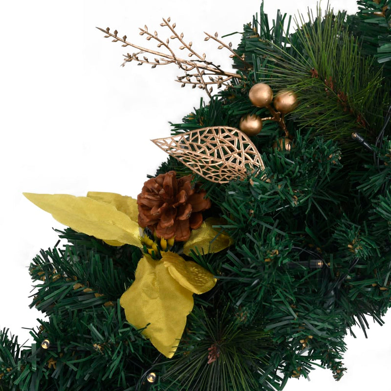Kerstboog Met Led-Lampjes 90 Cm Pvc Groen