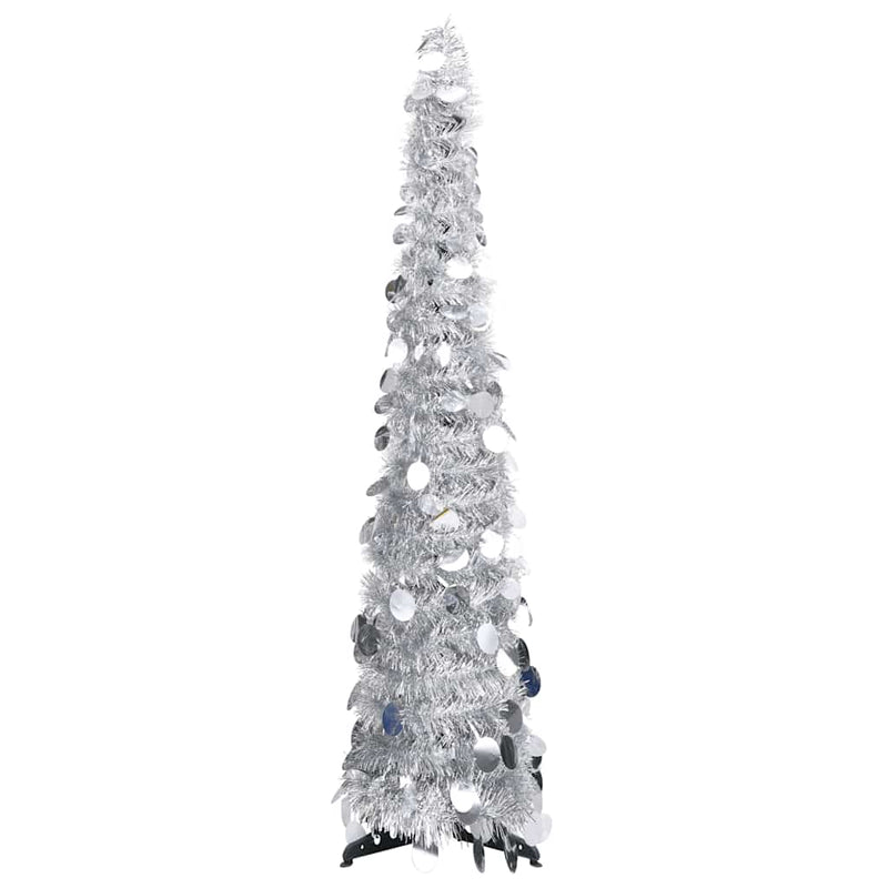Kunstkerstboom Pop-Up 150 Cm Pet Kleurig Zilver