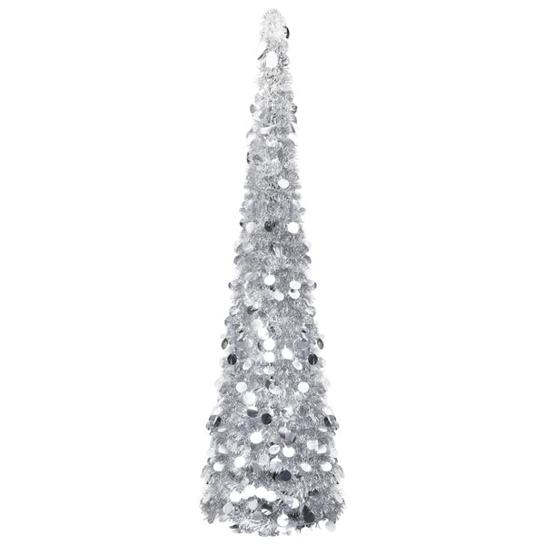 Kunstkerstboom Pop-Up 150 Cm Pet Kleurig Zilver