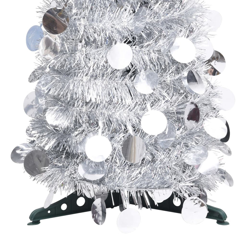 Kunstkerstboom Pop-Up 150 Cm Pet Kleurig Zilver
