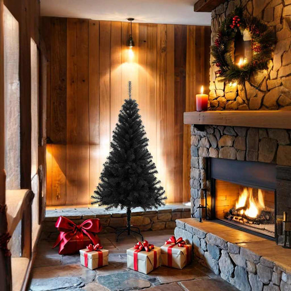 Kunstkerstboom Met Standaard 150 Cm Pvc Zwart