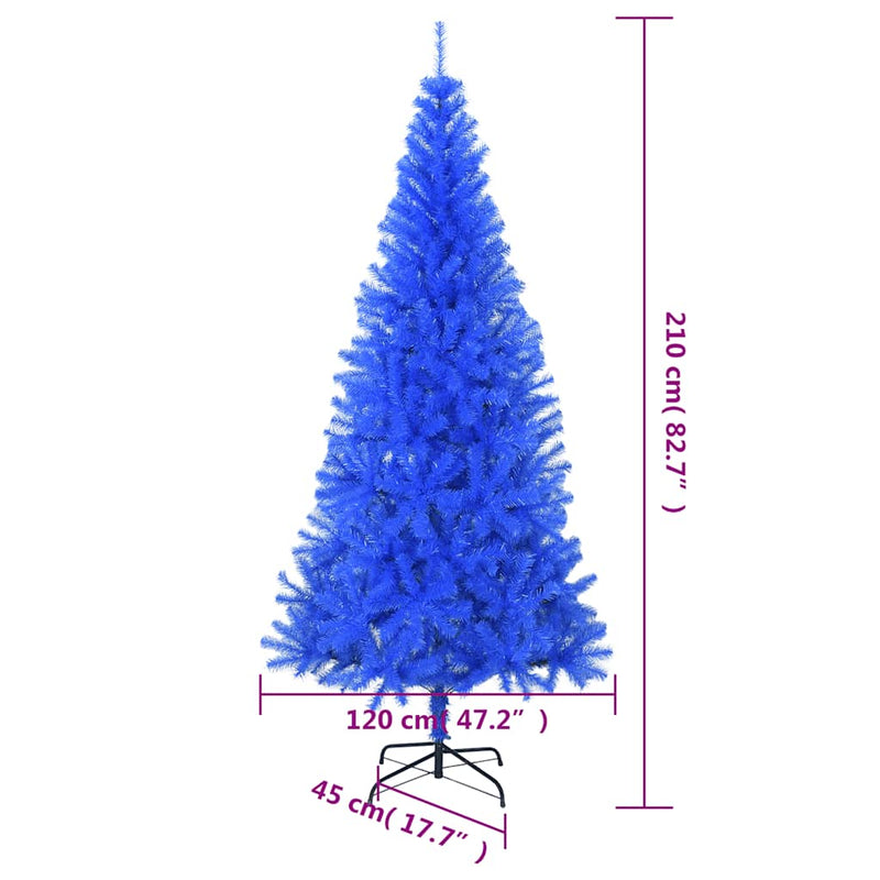 Kunstkerstboom Met Standaard 210 Cm Pvc Blauw