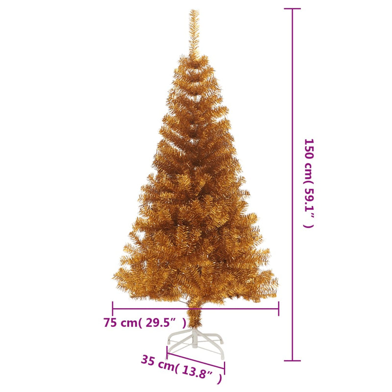 Kunstkerstboom Met Standaard 150 Cm Pet Kleurig Goud