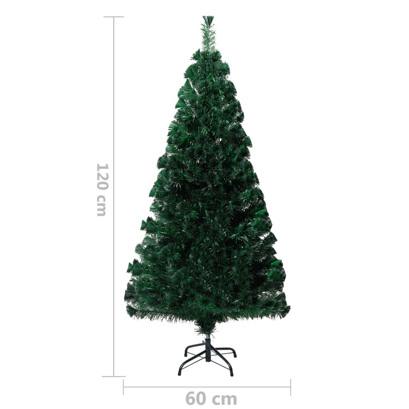 Kunstkerstboom Met Standaard 120 Cm Glasvezel Groen Wit