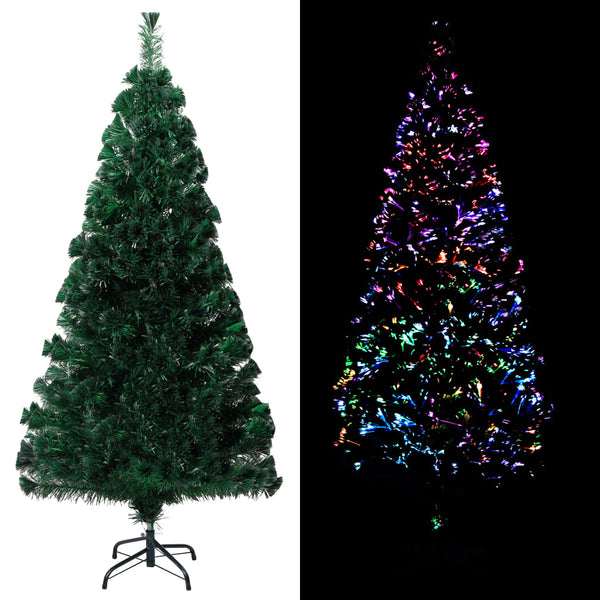 Kunstkerstboom Met Standaard 120 Cm Glasvezel Groen Wit