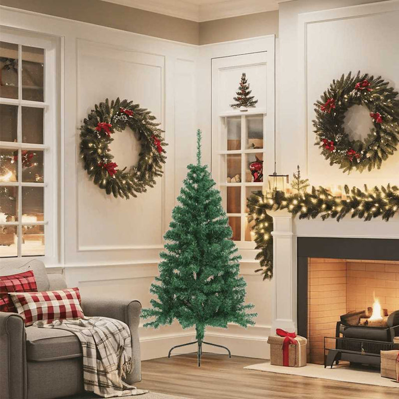 Kunstkerstboom Met Standaard Half 150 Cm Pvc Groen