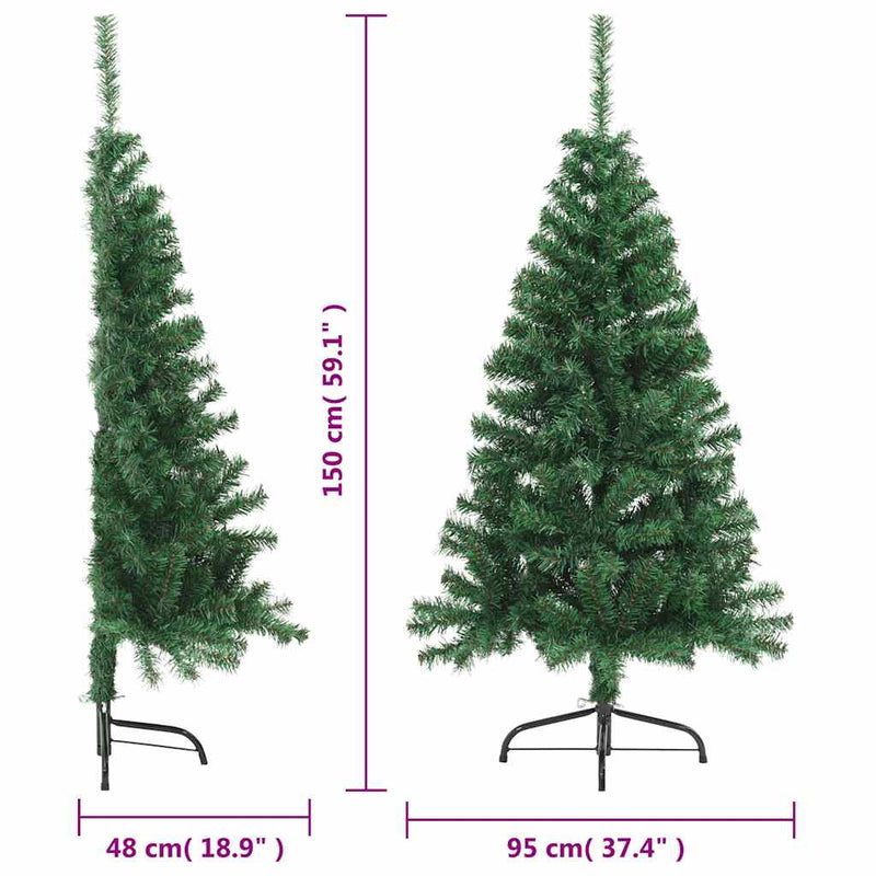 Kunstkerstboom Met Standaard Half 150 Cm Pvc Groen