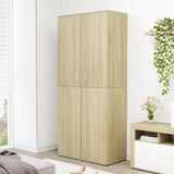 Schoenenkast 80X39X178 Cm Bewerkt Hout Kleurig