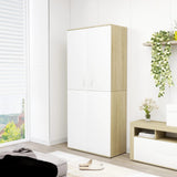 Schoenenkast 80X39X178 Cm Bewerkt Hout Kleurig