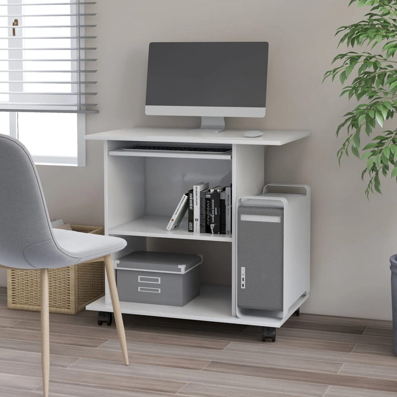 Computerbureau 80X50X75 Cm Bewerkt Hout Artisanaal Eikenkleur