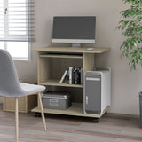 Computerbureau 80X50X75 Cm Bewerkt Hout Artisanaal Eikenkleur