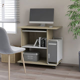 Computerbureau 80X50X75 Cm Bewerkt Hout Artisanaal Eikenkleur
