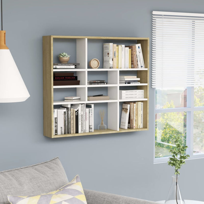Wandschap 90X16X78 Cm Bewerkt Hout Kleur