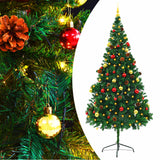 Kunstkerstboom Met Verlichting En Kerstballen 150 Cm Groen