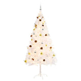 Kunstkerstboom Met Verlichting En Kerstballen 180 Cm Wit