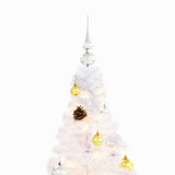 Kunstkerstboom Met Verlichting En Kerstballen 180 Cm Wit