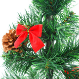 Kunstkerstboom Met Verlichting En Kerstballen 64 Cm Groen Wit