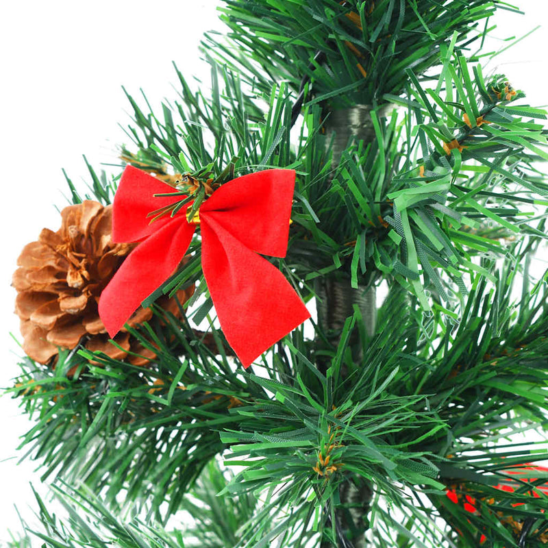 Kunstkerstboom Met Verlichting En Kerstballen 64 Cm Groen Wit