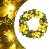 Kerstkrans Met Led Lampjes 60 Cm Pvc Groen