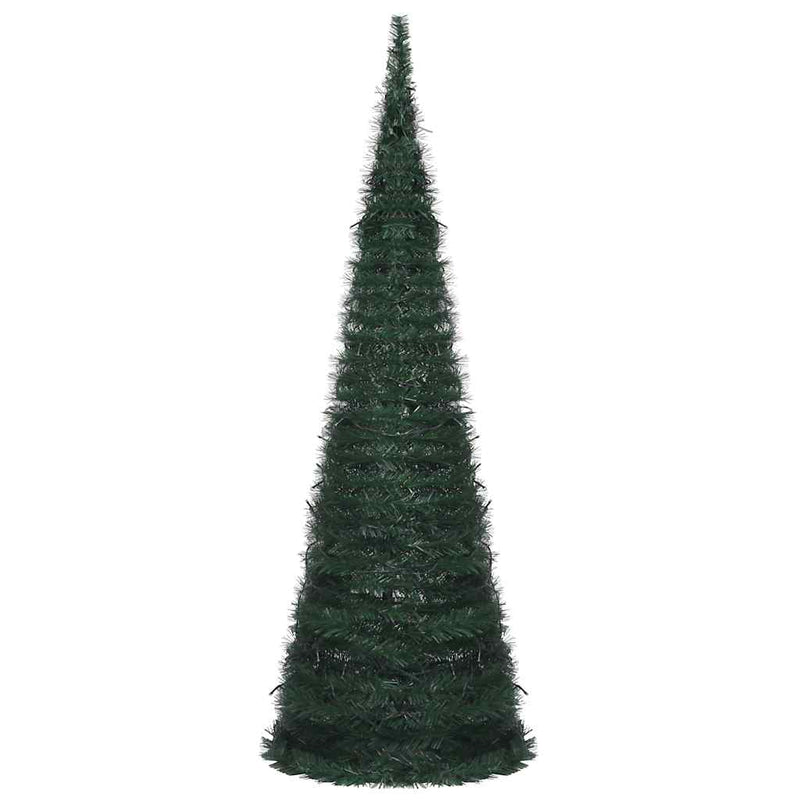 Kunstkerstboom Met Verlichting Pop-Up 180 Cm Groen Grijs
