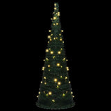 Kunstkerstboom Met Verlichting Pop-Up 180 Cm Groen Grijs