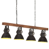 Plafondlamp Industrieel E27 Mangohout Zwart Wijnrood