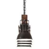 Plafondlamp Industrieel E27 Mangohout Zwart Wijnrood