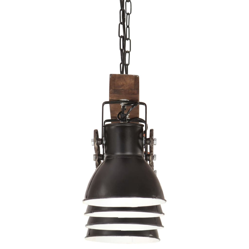 Plafondlamp Industrieel E27 Mangohout Zwart Wijnrood