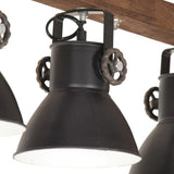 Plafondlamp Industrieel E27 Mangohout Zwart Wijnrood
