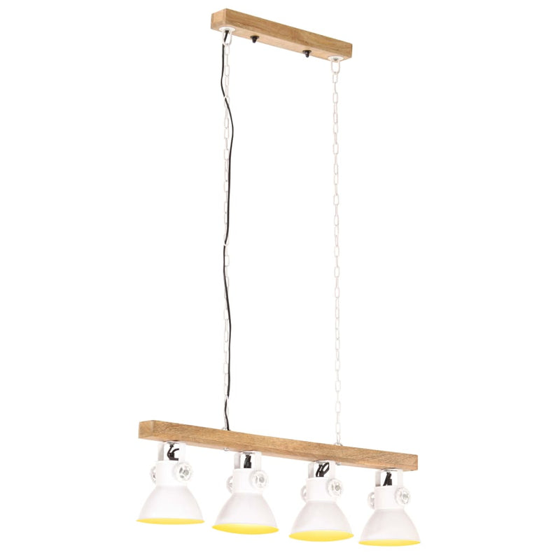 Plafondlamp Industrieel E27 Mangohout Wit Donkergrijs