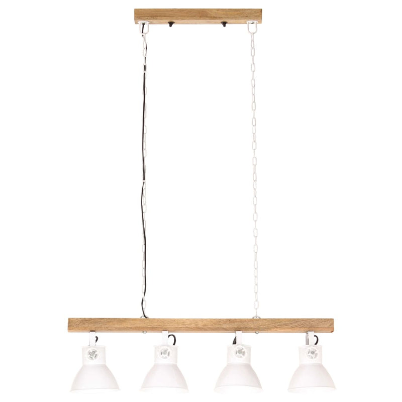 Plafondlamp Industrieel E27 Mangohout Wit Donkergrijs