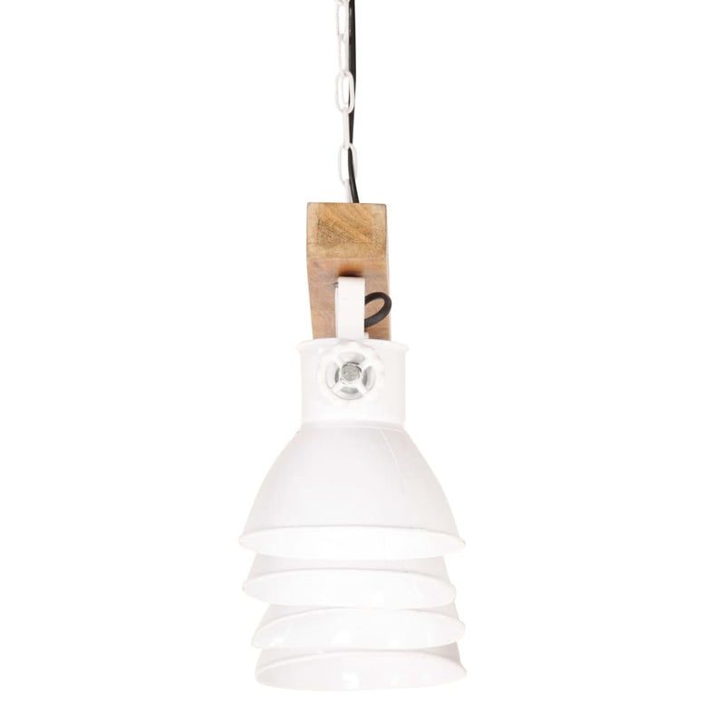 Plafondlamp Industrieel E27 Mangohout Wit Donkergrijs