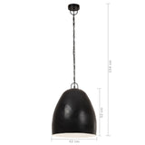 Hanglamp Industrieel Rond 25 W E27 42 Cm Zwart