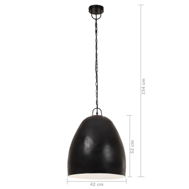 Hanglamp Industrieel Rond 25 W E27 42 Cm Zwart