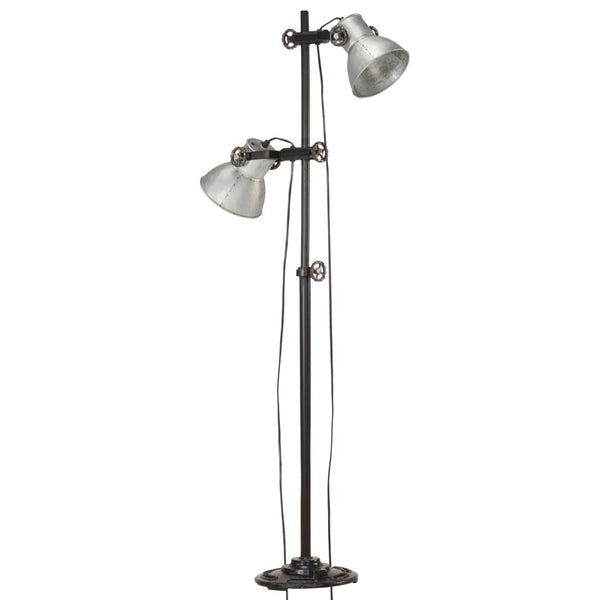 Vloerlamp Met 2 Lampenkappen E27 Gietijzer Kleurig