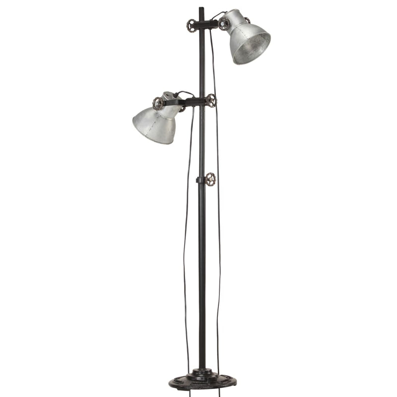 Vloerlamp Met 2 Lampenkappen E27 Gietijzer Kleurig