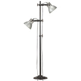 Vloerlamp Met 2 Lampenkappen E27 Gietijzer Kleurig