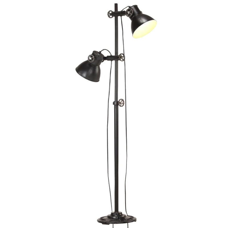 Vloerlamp Met 2 Lampenkappen E27 Gietijzer Kleurig