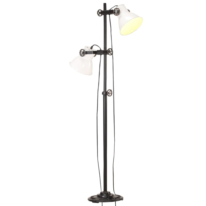 Vloerlamp Met 2 Lampenkappen E27 Gietijzer Kleurig