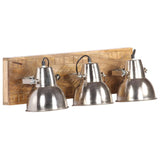 Wandlamp Industrieel E27 70X23 Cm Mangohout Zilverkleurig
